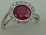 10 Karat White Gold Diamond Ring With Round  Ruby Stone