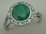 10 Karat White Gold Diamond Ring With Round  Emerald Stone