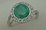 10 Karat White Gold Diamond Ring With Round  Emerald Stone