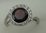 10 Karat White Gold Diamond Ring With Round Garnet Stone