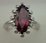 10 Karat White Gold Diamond Ring With Oval Tourmaline Stone