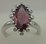 10 Karat White Gold Diamond Ring With Oval Tourmaline Stone