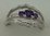 10 Karat White Gold 3 pcs Diamond Ring With Amethyst Stone