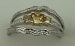 10 Karat White Gold 3 pcs Diamond Ring With Citrene Stone-diamonds-Lotus Gold