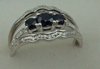 10 Karat White Gold 3 pcs Diamond Ring With Blue Sapphire Stone-diamonds-Lotus Gold