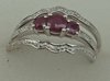 10 Karat White Gold 3 pcs Diamond Ring With Ruby Stone-diamonds-Lotus Gold