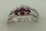 10 Karat White Gold 3 pcs Diamond Ring With Ruby Stone