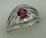 10 Karat White Gold 3Pcs Diamond Ring With Round Tourmaline Stone