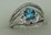 10 Karat White Gold 3Pcs Diamond Ring With Round Blue Topaz  Stone
