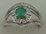 10 Karat White Gold 3Pcs Diamond Ring With Round Emerald Stone