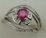 10 Karat White Gold 3Pcs Diamond Ring With Round Ruby Stone