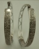 10 Karat White Gold Hoop Earring with 0.80 Carat Diamonds-diamonds-Lotus Gold