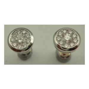 10 Karat White Gold Round Cluster Studs with 0.50 Carat Diamonds