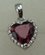 10 Karat White Gold Diamond Pendant with Heart Shaped Tourmaline Stone