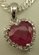 10 Karat White Gold Diamond Pendant with Heart Shaped Ruby stone