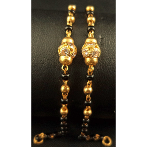 CZ Balls and Black Beads Baby Bracelet 
