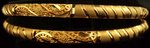 22 Karat Filigree and Brush Finished Solid Bangles-bangles-Lotus Gold