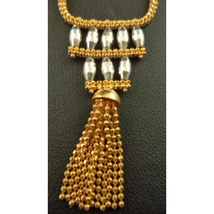 22 Karat Gold 2 Tone Ball Chain Hanging Necklace