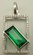 Sterling Silver with Synthetic Rectangle Emerald and Cubic Zirconia Pendant