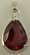 Sterling Silver with Teardrop Shaped Ruby and Cubic Zirconia Pendant  