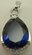 Sterling Silver with Teardrop Shaped Sapphire and Cubic Zirconia Pendant  