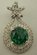 Sterling Silver Pendant with Cubic Zirconia and Synthetic Round Emerald