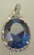 Sterling Silver Cubic Zirconia Pendant with Oval Shaped Synthetic Sapphire