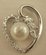 Sterling Silver 3 Marque Pendant with Cubic Zirconia and Pearl