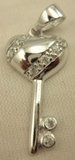 Sterling Silver Cubic Zirconia Heart Key Pendant-silver jewellery-Lotus Gold