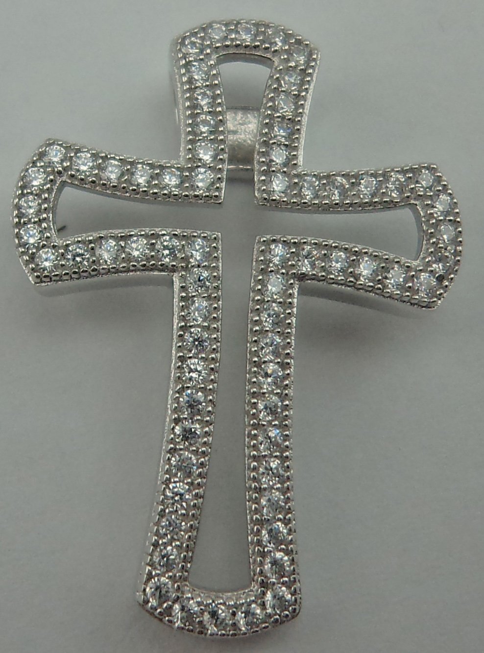 Cross Necklace With Full Cz Stones – The Silver Vault