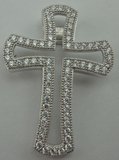 Sterling Silver Cubic Zirconia Cross Pendant-silver jewellery-Lotus Gold
