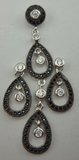 Sterling Silver Black Dyed Cubic Zircon 4 Teardrops Hanging Pendant  -pendants-Lotus Gold