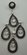 Sterling Silver Black Dyed Cubic Zircon 4 Teardrops Hanging Pendant  