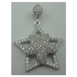 Sterling Silver Cubic Zirconia Star Shaped Pendant