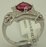 Sterling Silver Cubic Zirconia Fancy Ring with Synthetic Ruby 