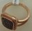 Sterling Silver Cubic Zirconia Rose Gold  Rectangular Shaped Ring