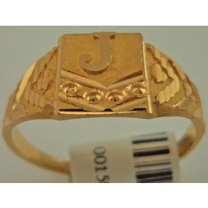 22 Karat Gold Initial 'J' Gents Ring