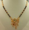 22 Karat Gold 2 Tone Fancy Pendant Mangalsutra with Pearl, Emerald and Ruby Stone -gold jewellery-Lotus Gold