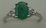 10 Karat White Gold 4 Claw Diamond Ring With Emerald Stone