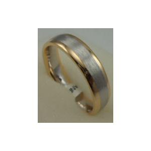 18 Karat Gold 2 Tone Plain Matt Finish Gents Band