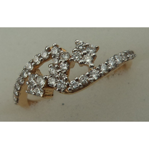 18 Karat Yellow Gold with 0.40 Carat Diamond Ladies Fancy Ring