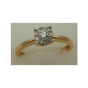 18 Karat Yellow Gold with 0.47 Carat Diamond Ladies Ring 