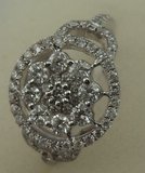 18 Karat White Gold 0.96 Carat Diamond Flower Design Fancy Ring-diamonds-Lotus Gold