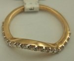 18 Karat Yellow Gold with 0.31 Carat Diamond Curved Band-diamonds-Lotus Gold