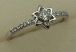 18 Karat 18 Karat White Gold with 0.16 Carat Diamond Ladies Star Ring  -diamonds-Lotus Gold