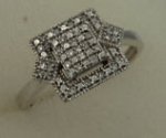 18 Karat White Gold with 0.10 Carat Diamond Ladies Square Ring-diamonds-Lotus Gold