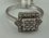 18 Karat White Gold with 0.10 Carat Diamond Ladies Square Ring