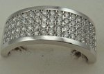 18 Karat White Gold with 1.00 Carat Diamond 4 Rows Band-diamonds-Lotus Gold