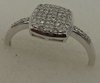 18 Karat White Gold with 0.05 Carat Diamond Square Ring-diamonds-Lotus Gold