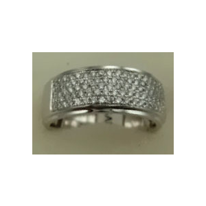 18 Karat White Gold with 0.50 Carat Diamond 5 Row Band